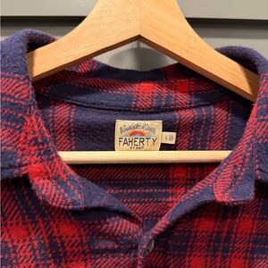 Faherty Red and Blue Plaid Casual Button Down Shirt